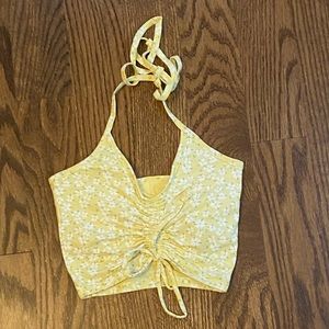 Yellow Floral Halterneck Hollister